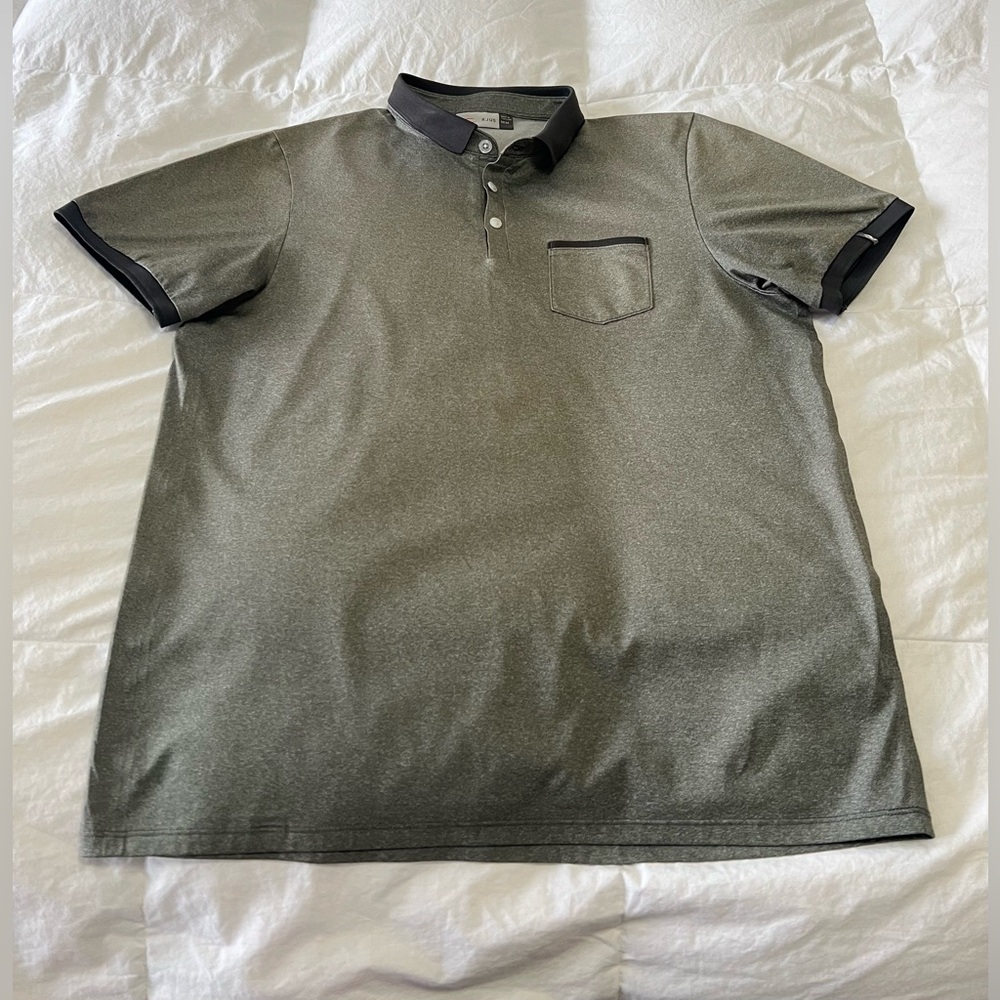 Kjus | Mens Medium | Gray Polo | Stretch Primeflex Jersey Casual Golf